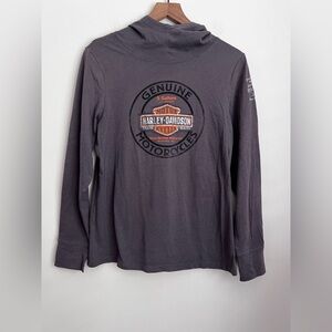 Harley Davidson long sleeve hooded tee shirt XL